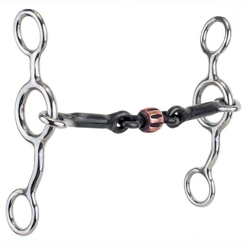 Reinsman 349 Junior Cowhorse Bit | Durable Stage B Transitional Horse Size Smooth Dogbone Snaffle | 3-Piece Sweet Iron Mouth with Copper Roller - Image 2